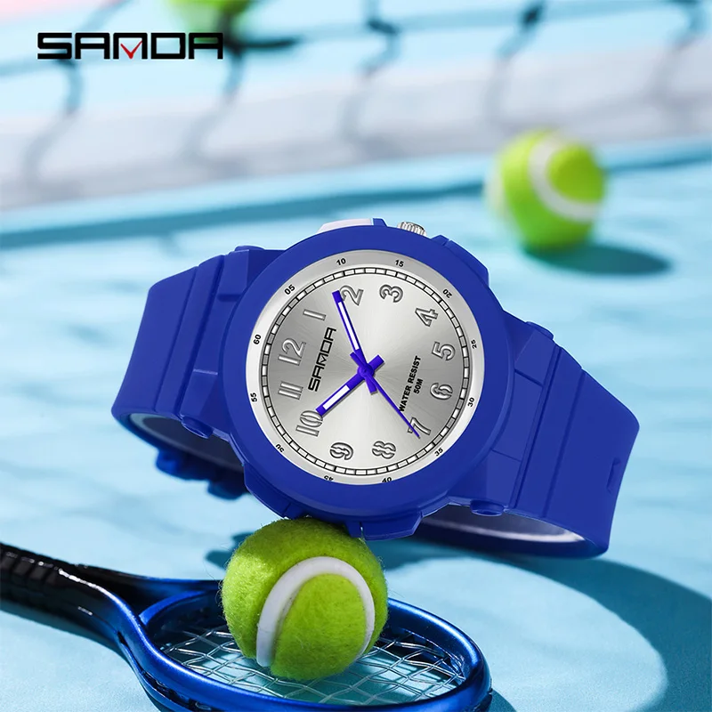 SANDA orologi da donna orologio da polso analogico al quarzo in Silicone di moda sport da Baseball impermeabile ragazzo ragazza orologio Casual regali per bambini