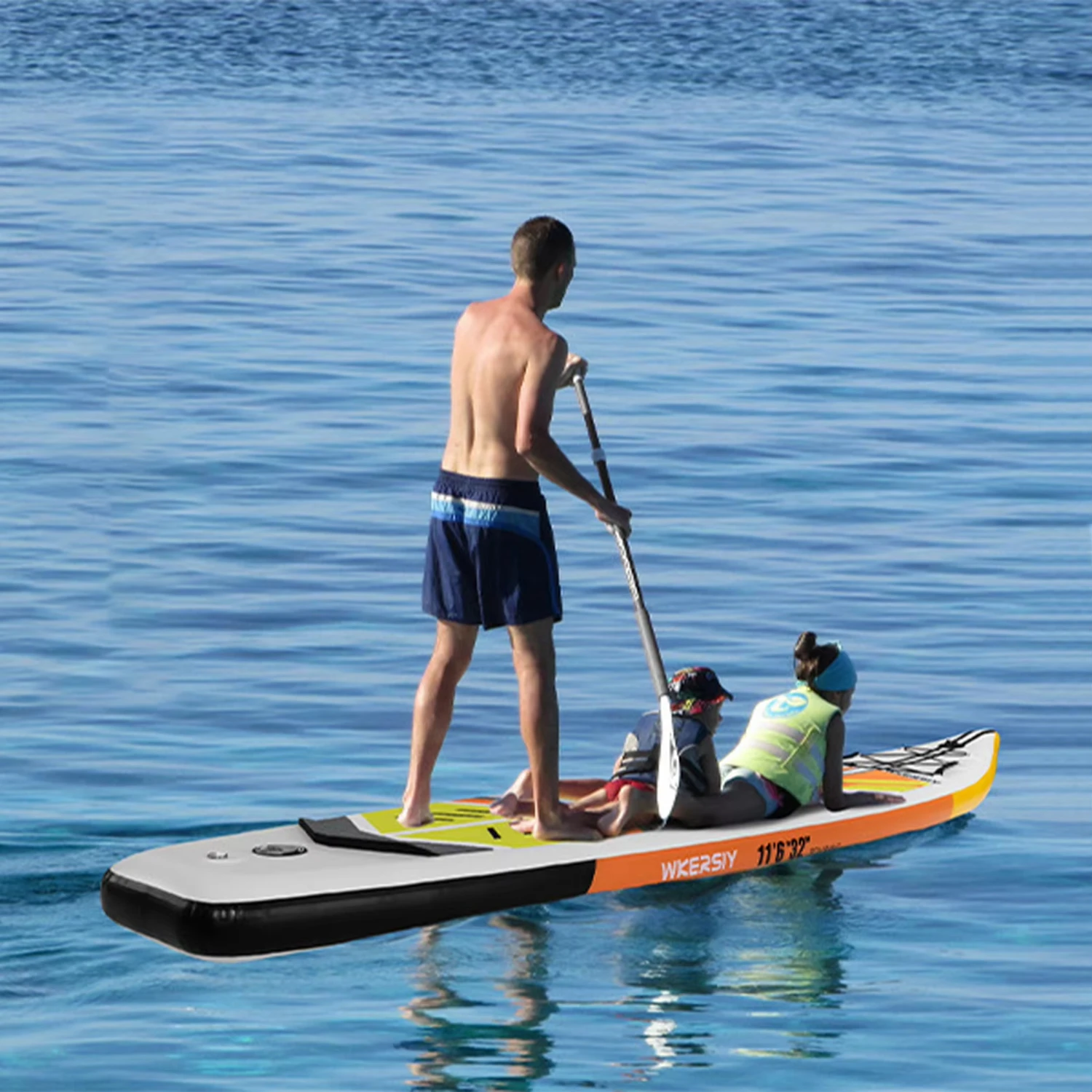 Inflatable Stand   Board 6 In Thick  Surfboard with Paddleboard Surf Fin Coiled Leash Inflator  and Carry Cycling jersey men