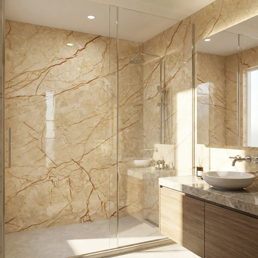 

Marble Self-Adhesive Wall Stickers Peel and Stick Waterproof Home Decor Easy to Clean Renovation Bathrooms Living Rooms Kitchens