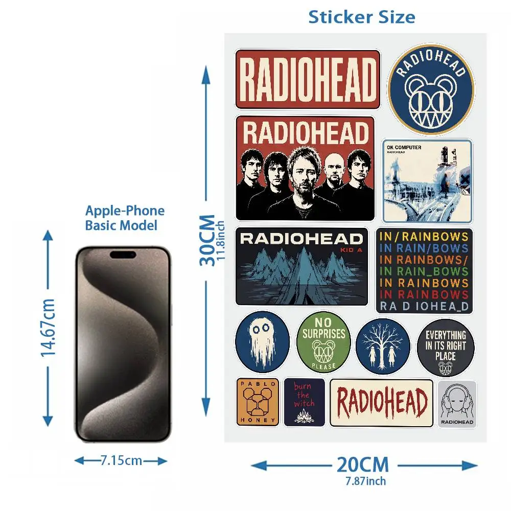 Alternative Rock Radioheads Decals Album Art For Car Laptop Phone Case Luggage Helmet Decor