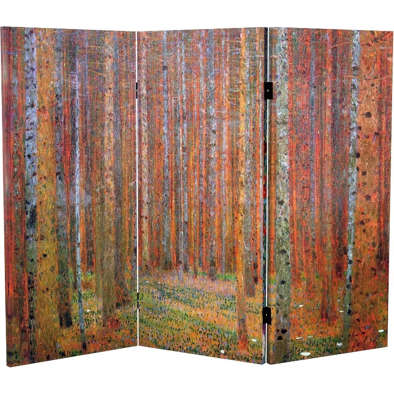 

Двусторонний фонарь Works of Klimt Room Divider — Tannenwald/Farm Garden, 3 фута — 3 панели