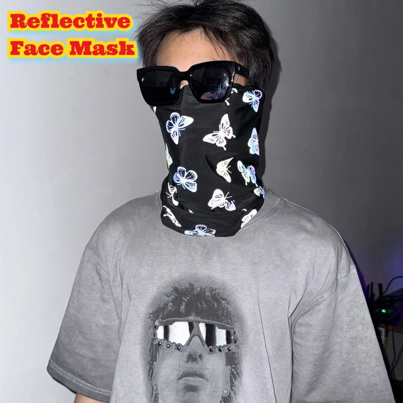 Máscara de pasamontañas reflectante colorida, cubierta facial cálida para invierno, a prueba de viento, ciclismo, motocicleta, esquí, bufanda, polaina para el cuello, protección solar