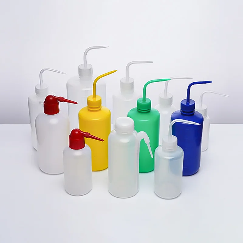 2pcs/lot PE Laboratory Plastic Washing Bottle Acetone Ethanol Methanol Colored Cleaning Bottle