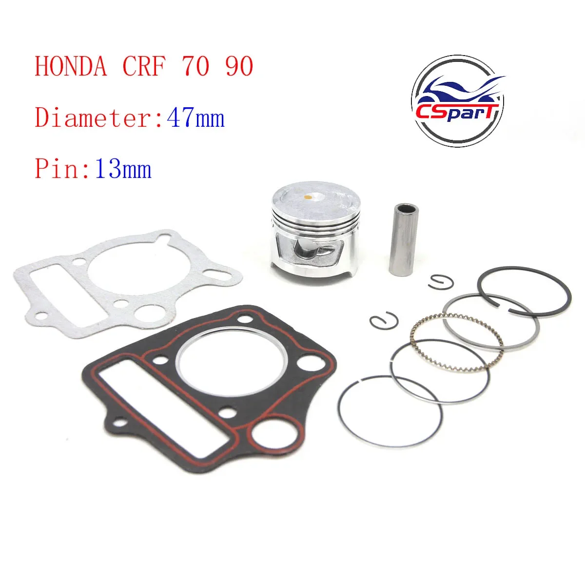 TRX 70 90 CRF C70 C90 47MM Piston Rings Kit For Honda 70CC 90cc ATV Bike Dirt Pit Bikes  SunL Taotao Lifan ZongShen Loncin Parts