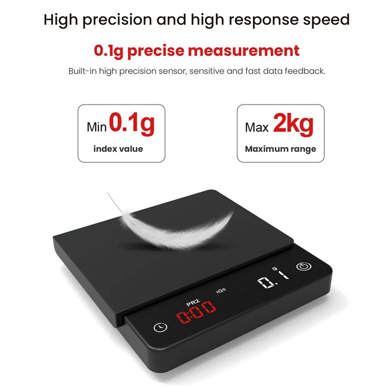 HIHI Mini Smart Kitchen Scale Beratnya Presisi Digital Coffee Scale Espresso dengan Timer