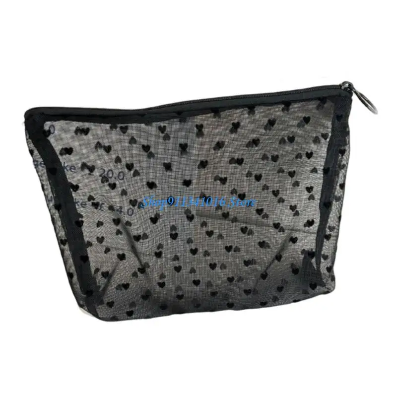 

Sheer Flocking Meshes Travel Pouches For Toiletries School Supplies Portable Durable Storage Solution
