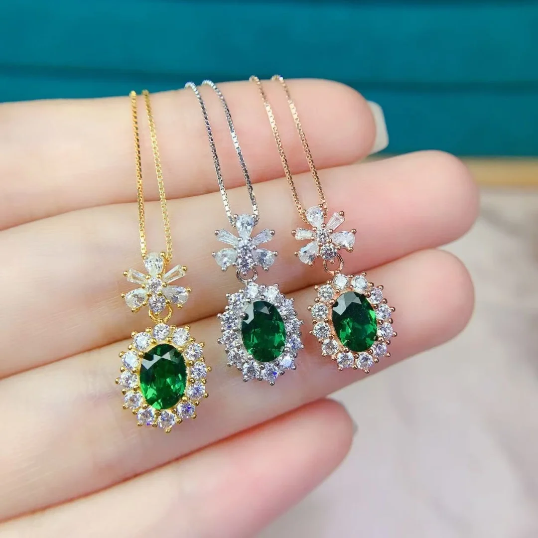 

Сияющий натуральный кулон диопсида S925, женское ожерелье из чистого серебра, роскошные ювелирные изделия ручной работы, гламурный уникальный подарок