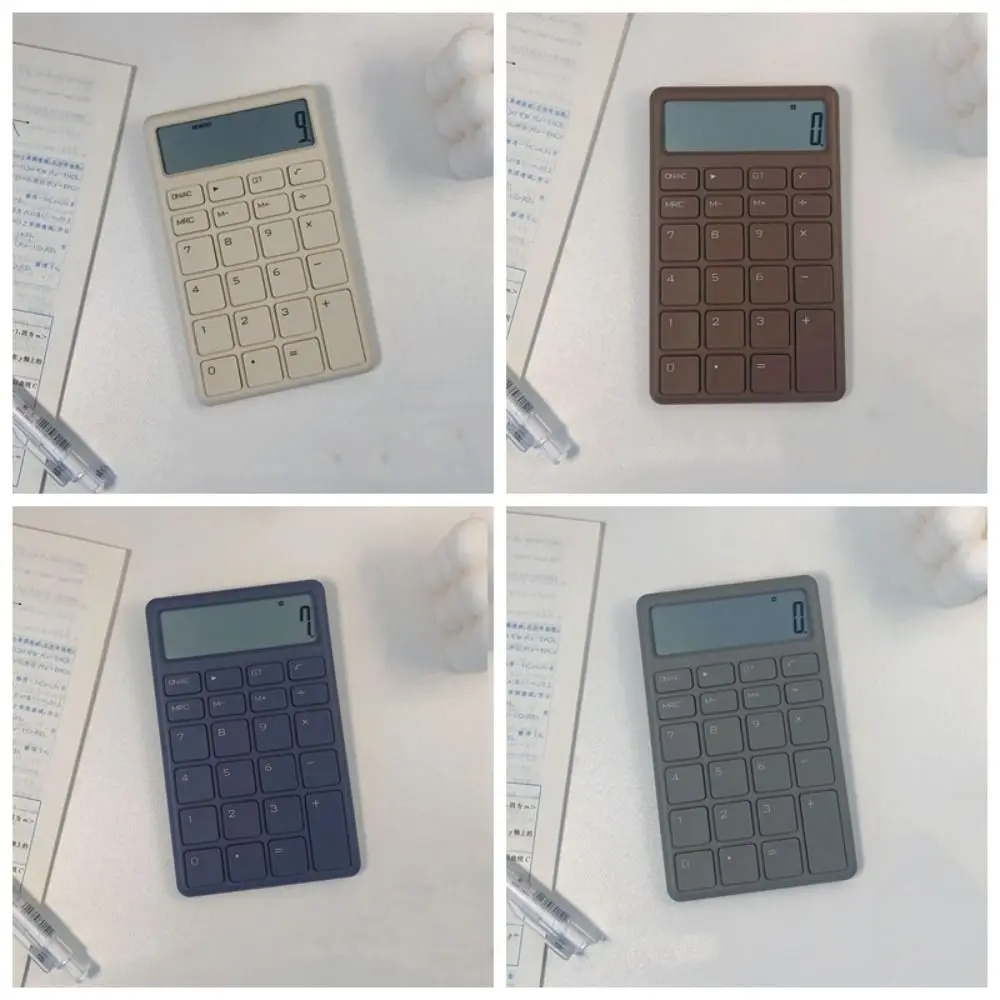 12 Digits Simple Financial Calculator Silence Chocolate Style Simple and Portable Calculator ABS Widescreen