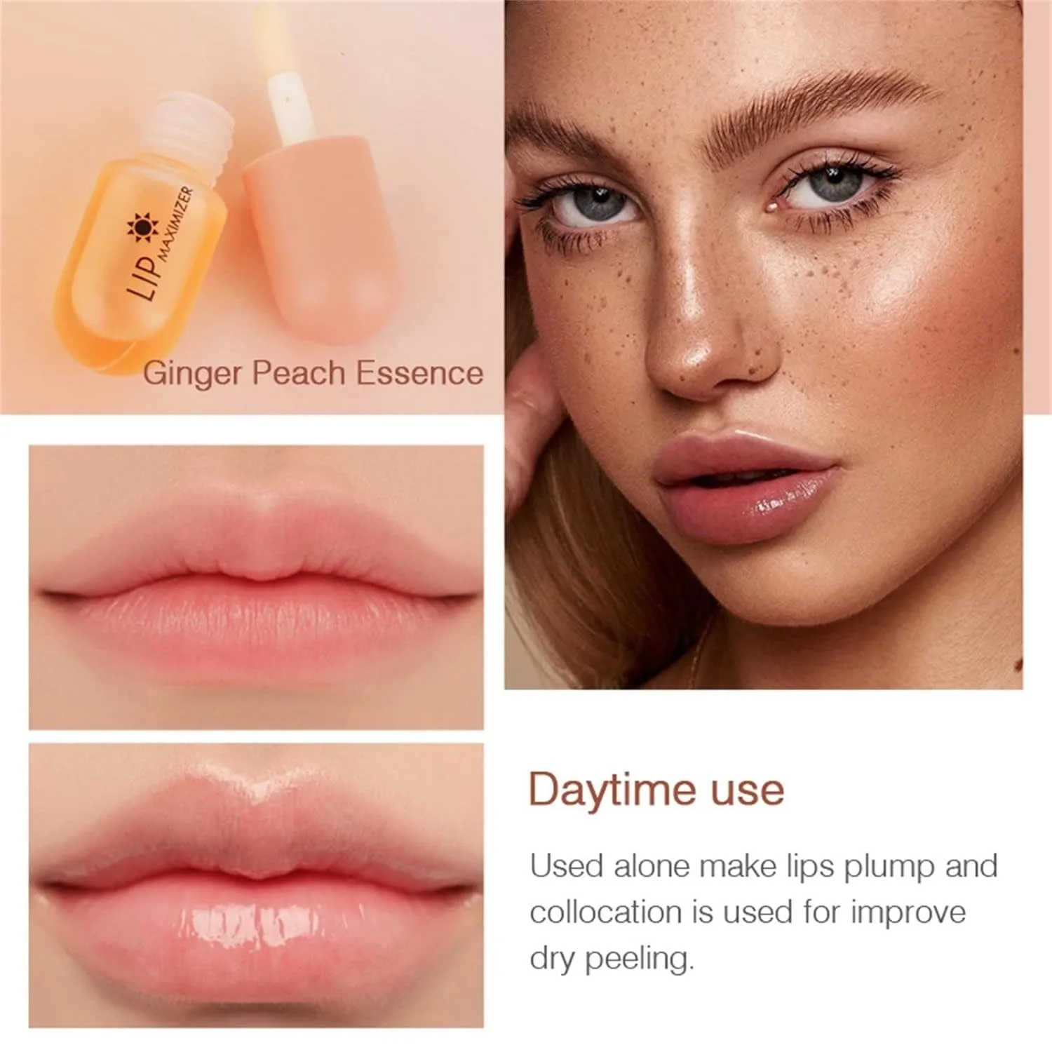 Instant Lip Plumping GLOSS Serum น้ํามันหอมระเหยบํารุงผิว Anti-Wrinkle Moisturizing เซ็กซี่ Lip Care ความชื้นยาวนาน
