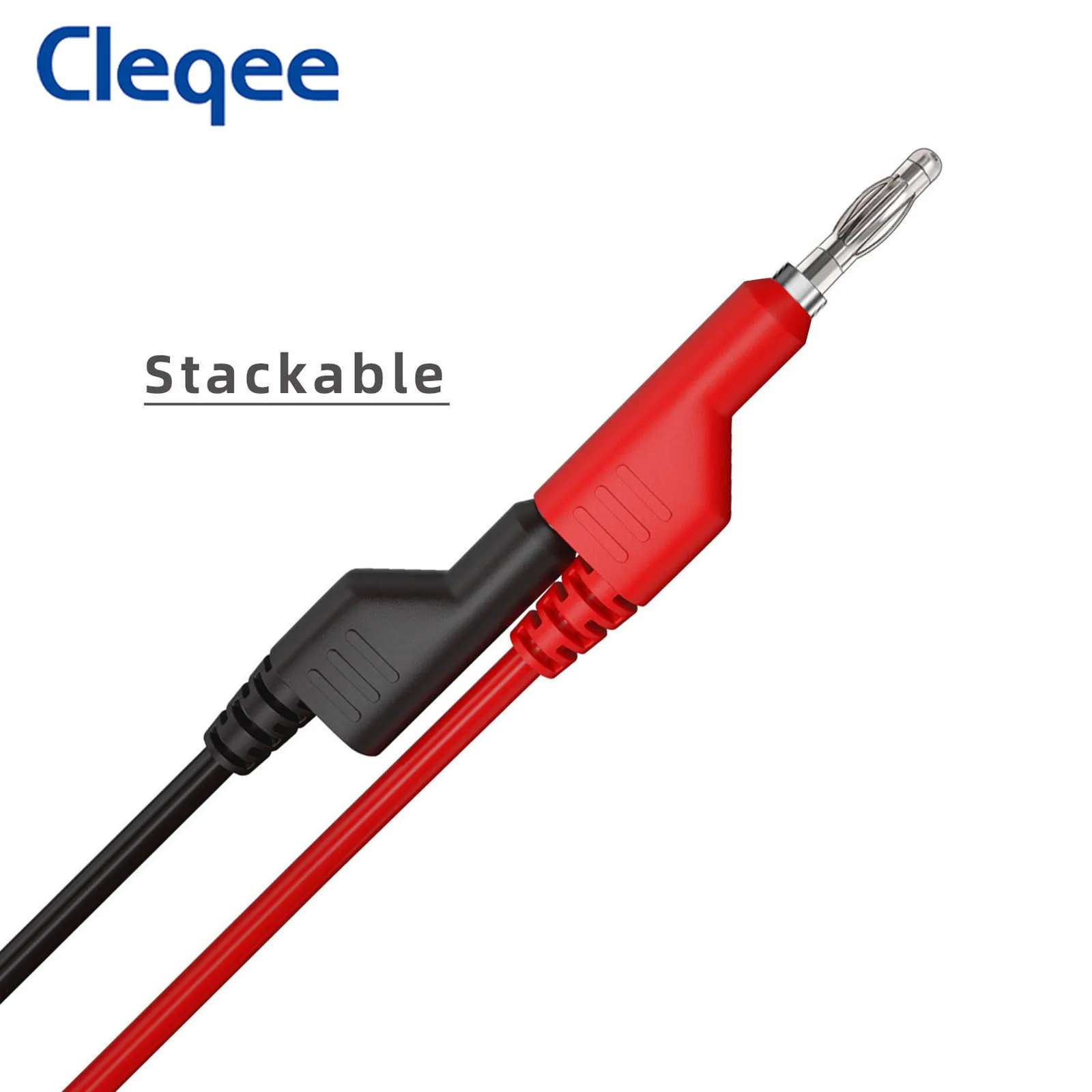 Cleqee-クロコダイルクランプ用のバナナプラグのセット,4mm,1037,ワニ口コネクタ付きキット,ケーブル長1m,1000v/15a,2個/5個