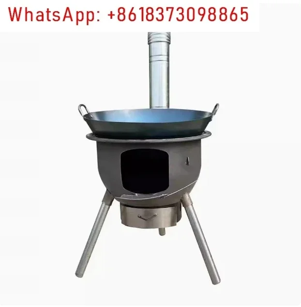 Camping Fire Pits Outdoor Grill Stand Camping Furnace Heating Wood Fire Stove Household Rural Portable Brazier Stove Stand