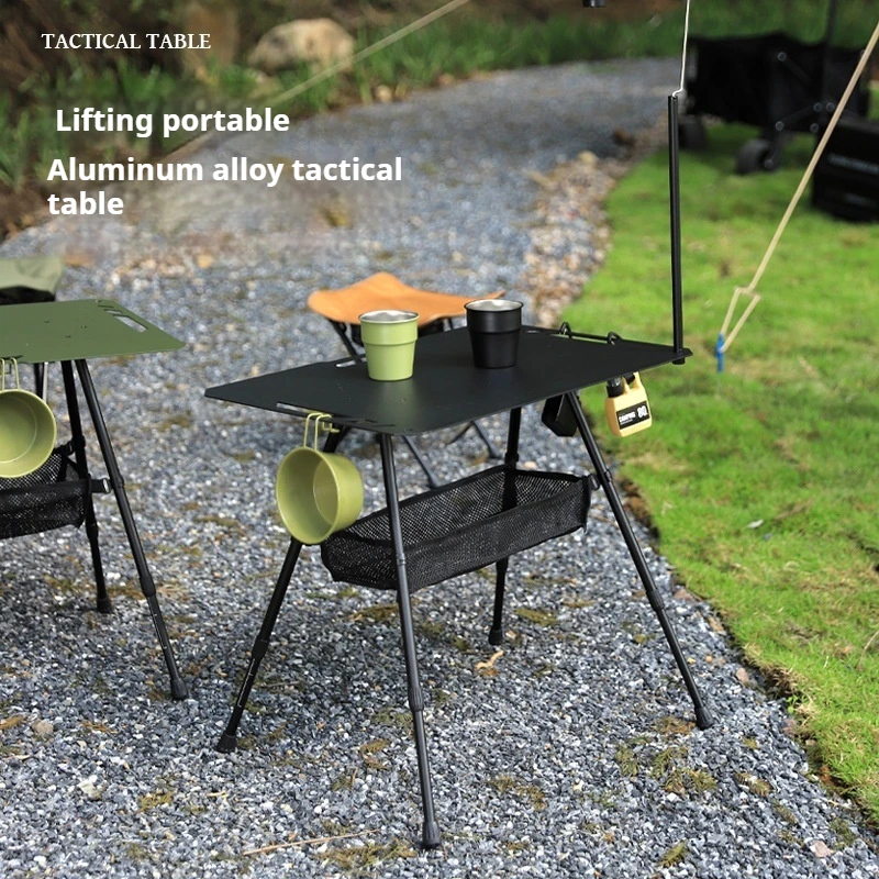 Outdoor Ultra Light Table Foldable Portable Table Camping Picnic Travel Aluminum Alloy Adjustable Tea Table Camping Accessory