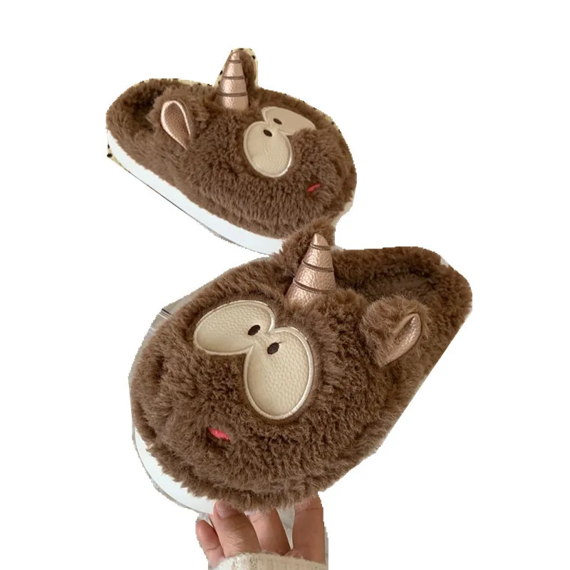 Funny Cartoon Home Slipper Couple Cartoon Cotton Slippers Men And Women's Plush Slipper 2022 Autumn And Winter Household Shoes