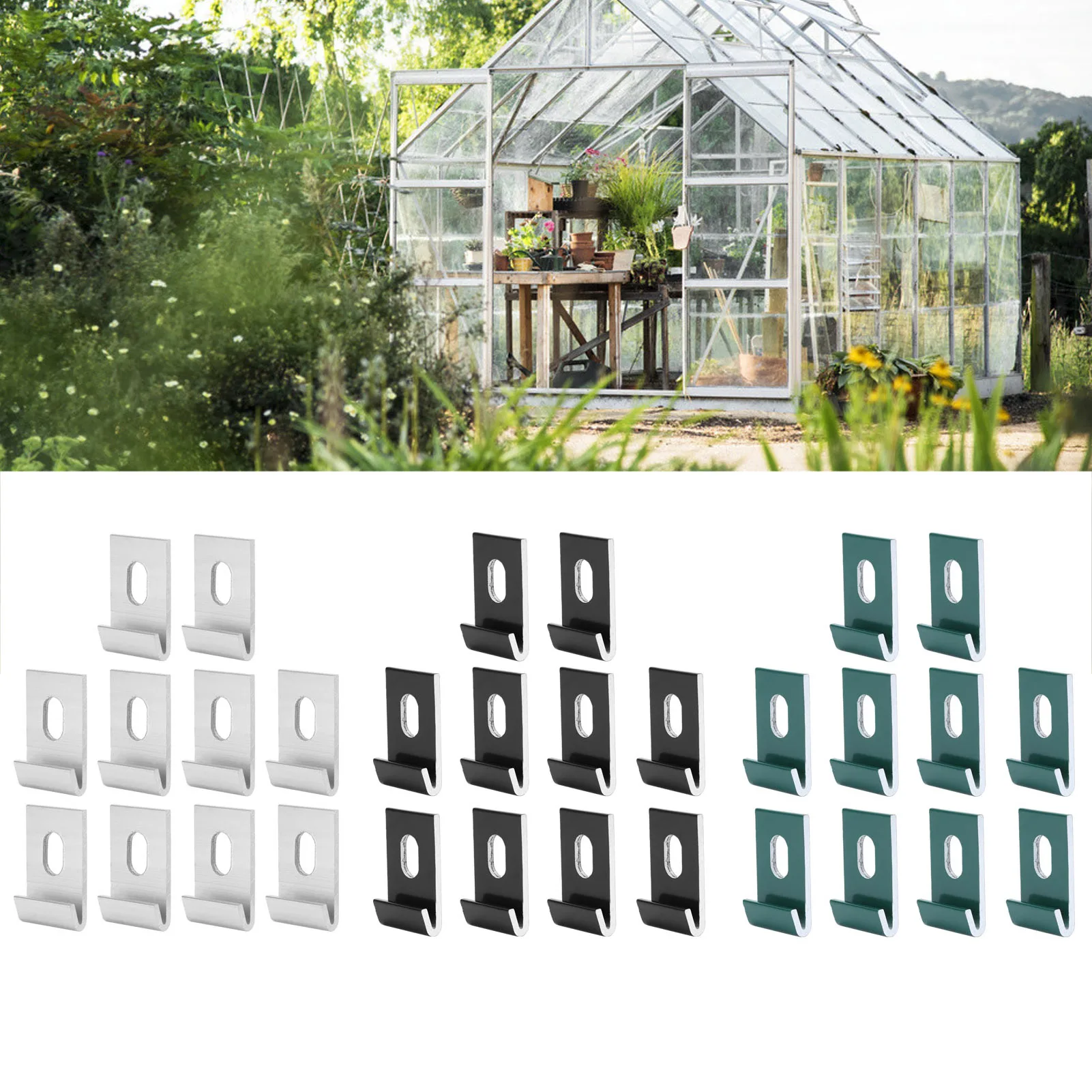 Base Clips Base Clips Hook Fixings Attaches Aluminium Greenhouses Fixture Set Greenhouse Supplies Metal Base Clips