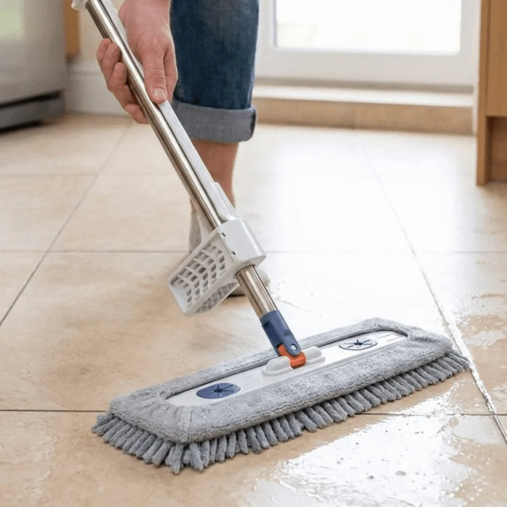 

Absorbent Water Chenille Self-Cleaning Flat Mop Self Wringing Heavy Duty No Hands Wash Mop Washable Large Flat Mop