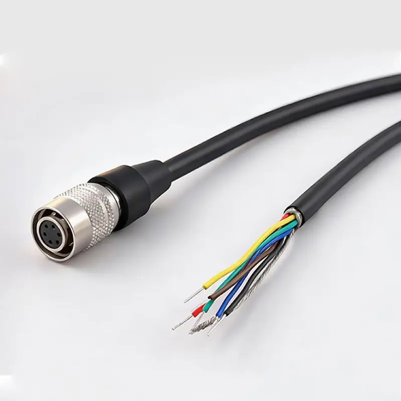 HR10A-7P-6S 6Pin Industrial Camera I/O Trigger Cable with Power Adapter Flexible for Product Quality Inspection Lines