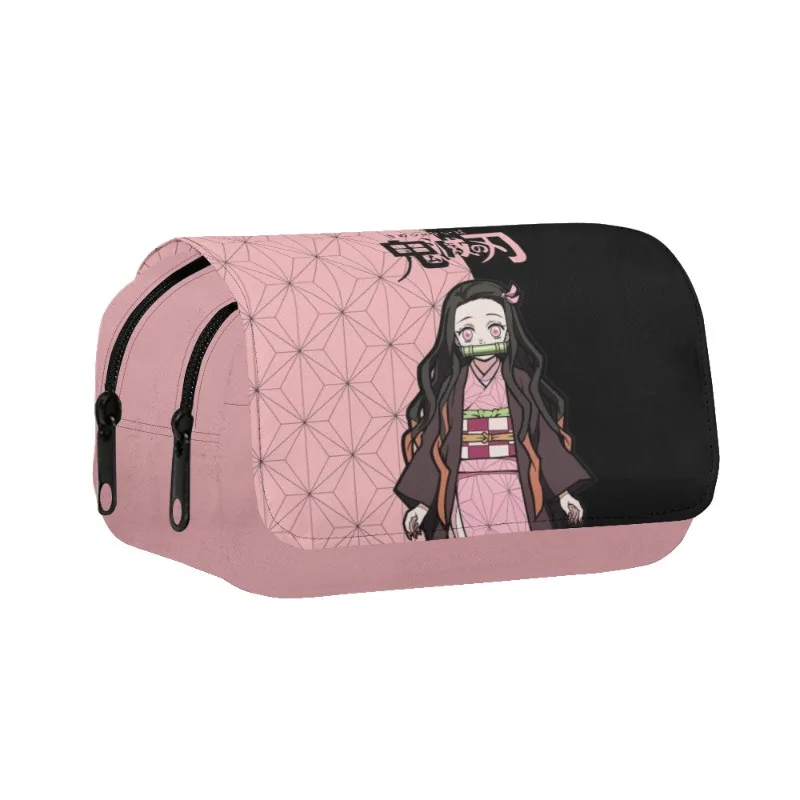 3pcs/set Demon Slayer Anime Print Backpack Pencil Case Lunch Bag Student Large Capacity Schoolbag Stationery Birthday Gift view 2