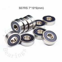 607RS  10Pieces Bearing 7*19*6(mm)  chrome steel rubber Sealed High speed Mechanical equipment parts