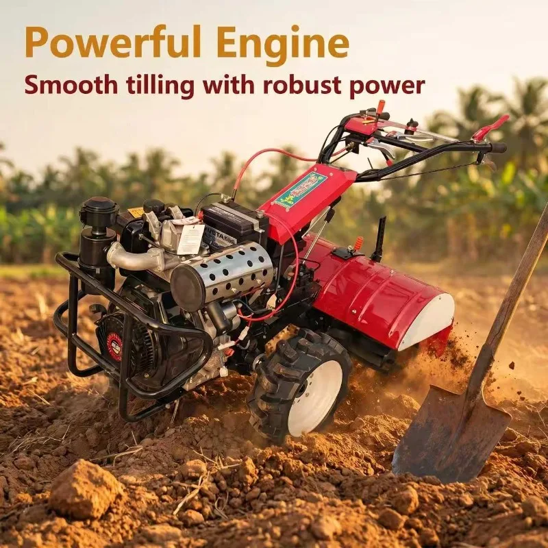Hand-held rotary tiller Small agricultural cultivator, soil scarifier Suitable for family farming vegetable garden farming