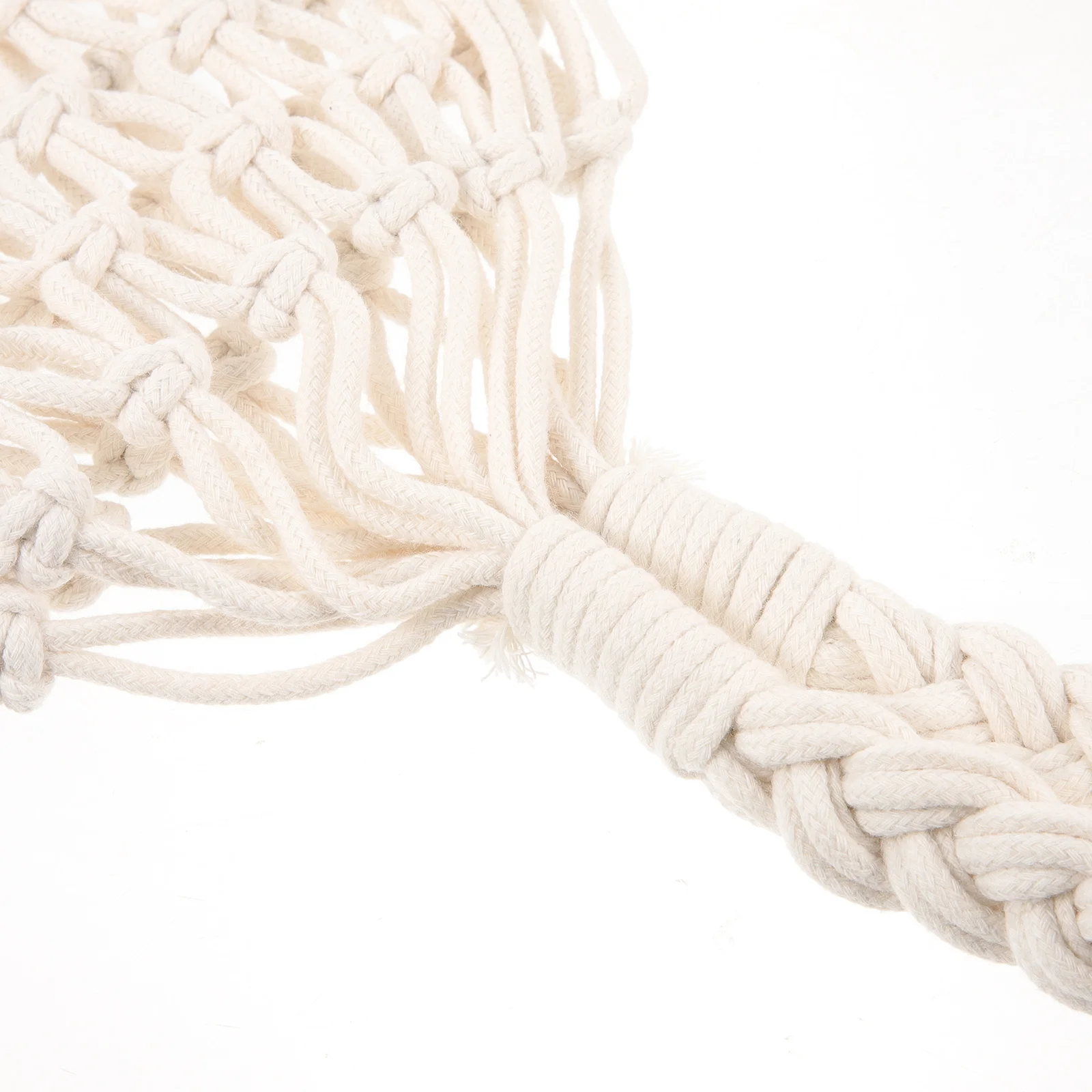 

Handmade White Knitted Hollow Mesh Cotton String Bag Lightweight Double Use Shoulder Beach Bag Eco Friendly Reusable Tote