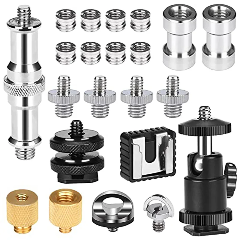 

1/4 screw 22pcs tripod screw adapter, camera screw adapter nut, camera screw adapter kit, tripod screw converter