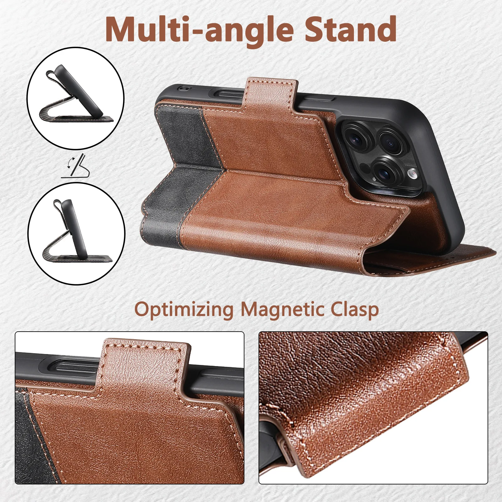 

Luxury Wallet Leather Magsafe Card Holder Flip Magnetic Phone Case For iPhone 17 16 15 14 13 12 Pro Max 16 Plus Cover