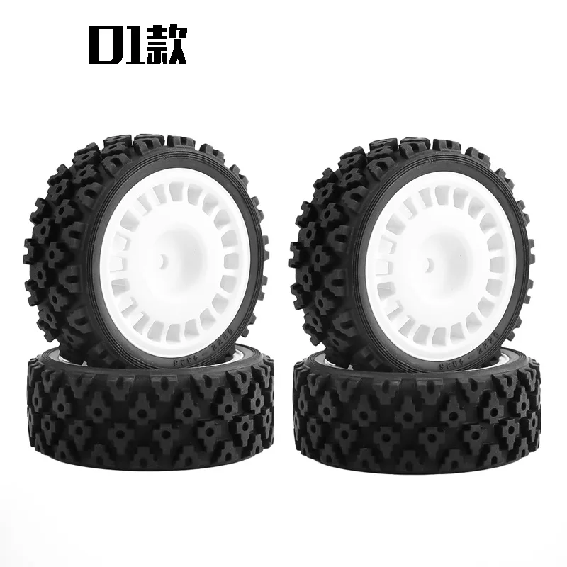 4pcs Flat Run Rally Universal Wheel Tires For Tamiya TT01/TT02/XV-01/XV02/HPI 1/10 RC Car Tires DIY Repair Accessories