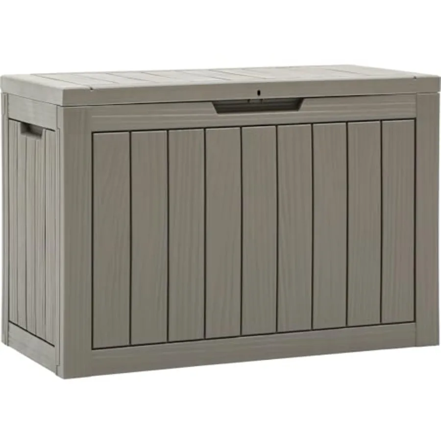 

Водонепроницаемый уличный ящик для хранения объемом 45 галлонов с замком, для подушек для патио, инструментов, садового инвентаря, спортивного снаряжения, декоративных подушек, коричневый