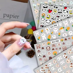 Cartoon Anime Nail Stickers coniglio Nail Art decorazioni orsetto zampa cursori per Manicure fiori coniglietti