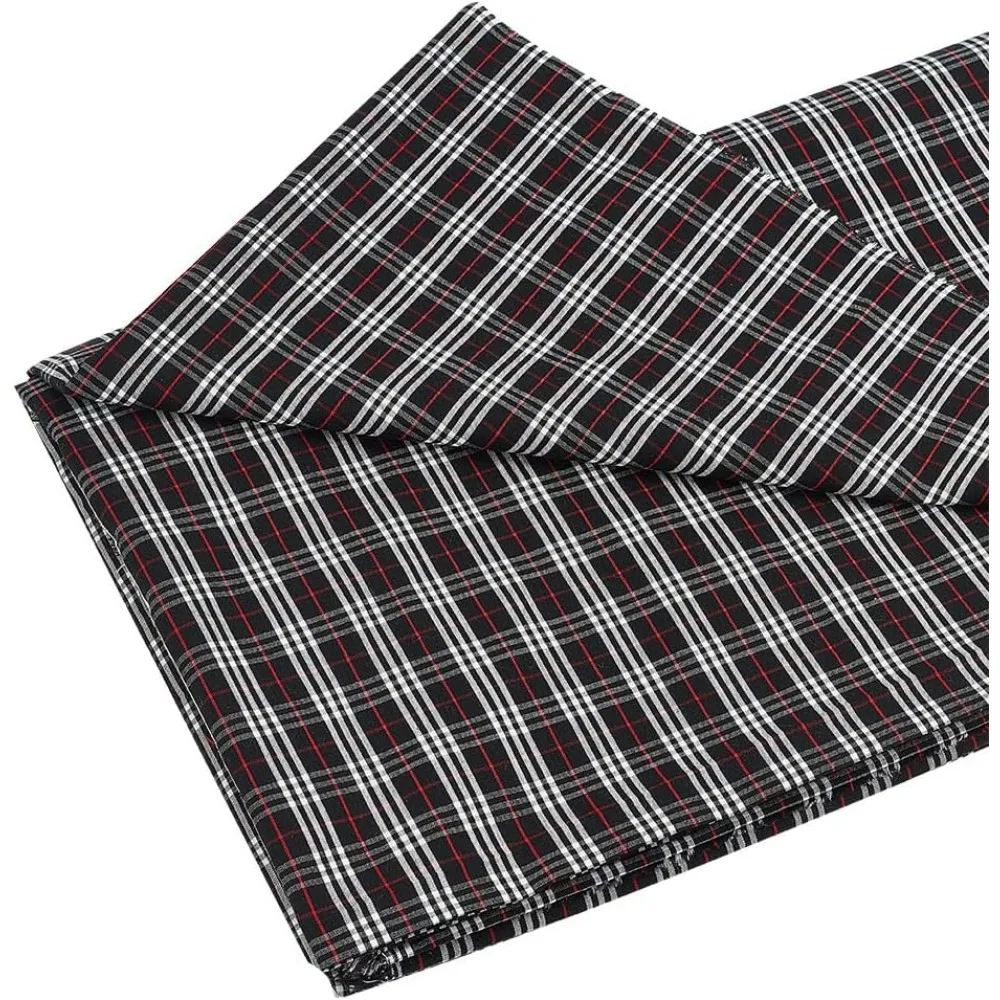 

Мягкая ткань в клетку 80,7x57 дюймов, черно-белая и красная хлопковая ткань с принтом в клетку тартан, материал для одежды, постельные принадлежности, материал для рукоделия