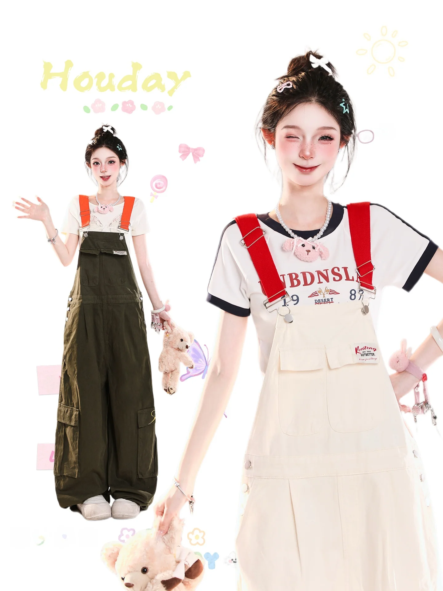 

Американские джинсовые комбинезоны в стиле оверсайз, повседневные летние новые женские джинсы свободного кроя, длинные брюки с широкими штанинами