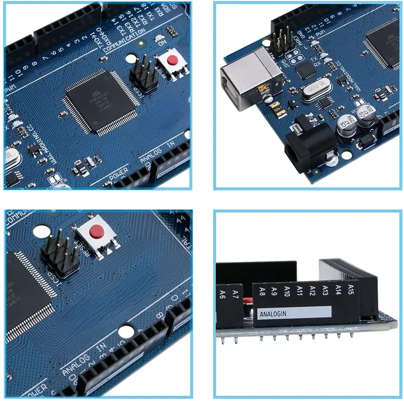 لوحة ELEGOO MEGA R3 ATmega 2560-16AU+ مع كابل USB متوافقة مع مشاريع Arduino IDE مطابقة لـ RoHS - 6