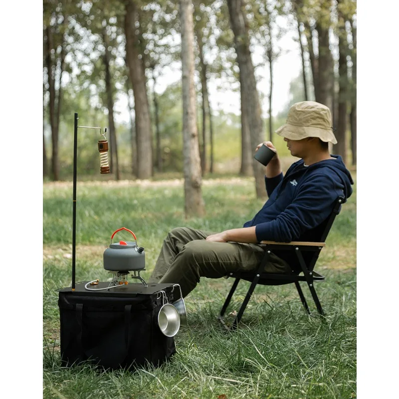 Camping Storage Box with Cover, Multi-use Bag with Gas Tank Tabletop