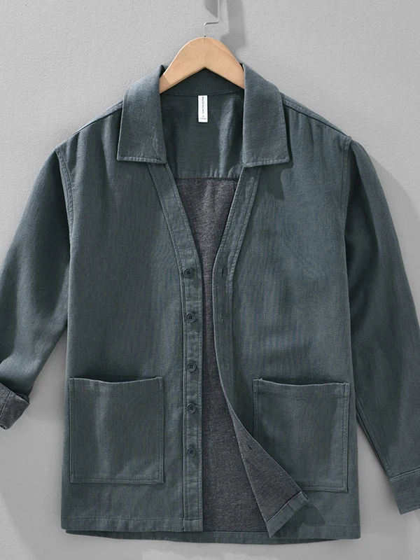 

Loose Fit Linen Casual Jaet Men's Sle Spring Autumn New Faion Workwear Coat Breathable Comfortable Classic Collar Top