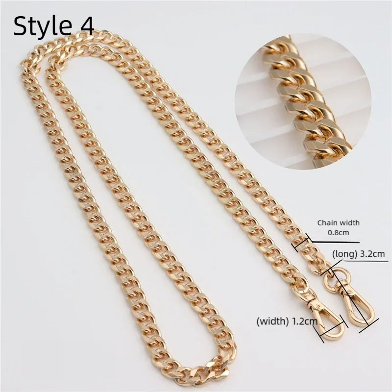 HOLIN 7 Różnych Stylów Złoty Metalowy Przedłużony Łańcuszek do Torebki Pod Pachę, Torby na Ramię, Paska na Ramię, Akcesoria Zamienne, Łańcuszek do Portfela