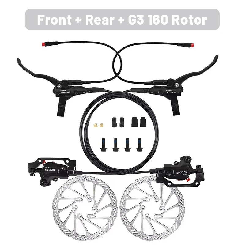 BUCKLOS Power Off elektrische fietsremmen 2-zuiger met G3-rotor E-bike hydraulische schijfremset aluminium fietsremmen