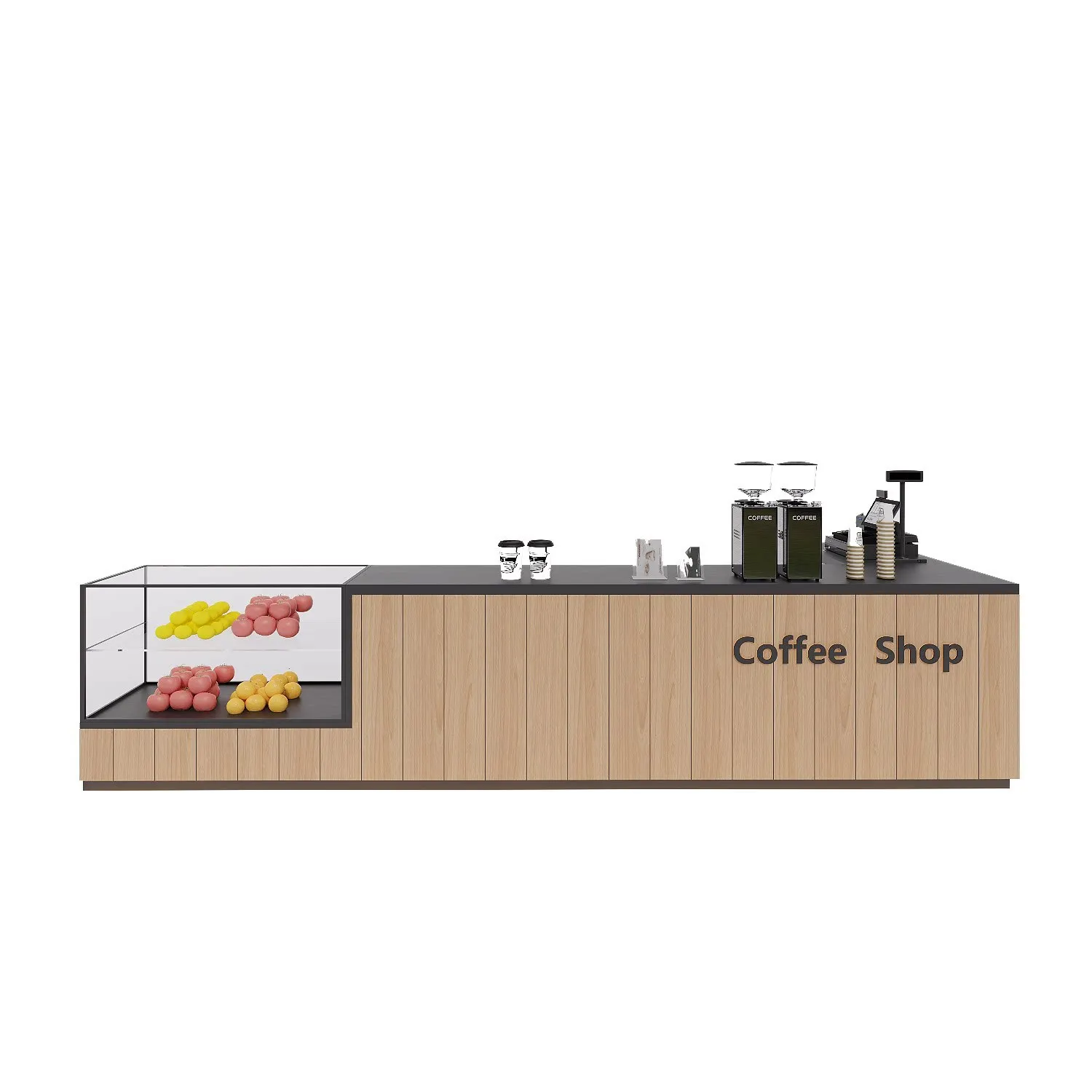 Coffee shop bar checkout page Internet celebrity milk tea shop baking cake fruit shop high-end simple front desk