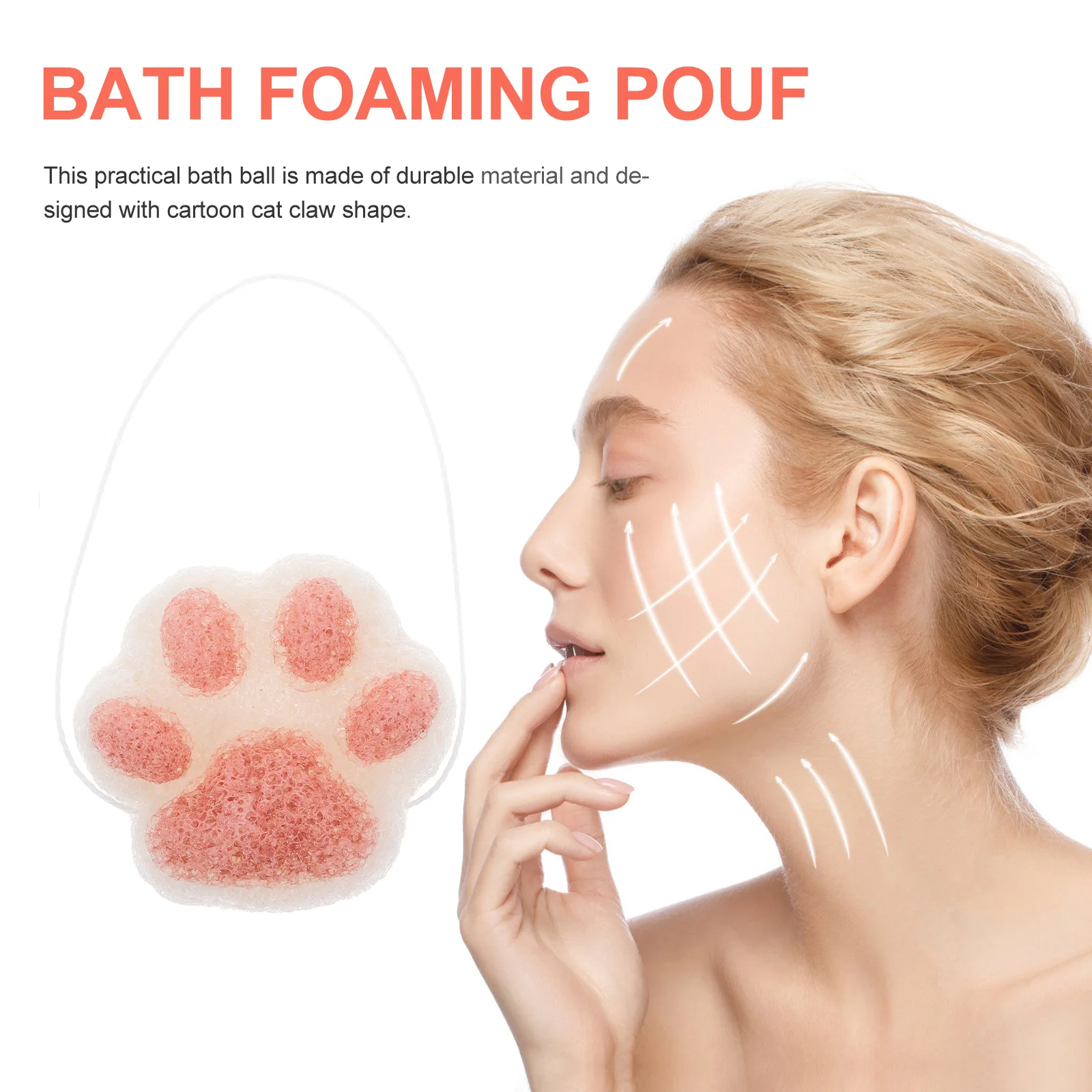 

1pc Cartoon Cat Claw Bath Ball Foaming Shower Sponge Face Body Hanging Rope Durable Bathing Pouf Soft Bath Sponge Foam