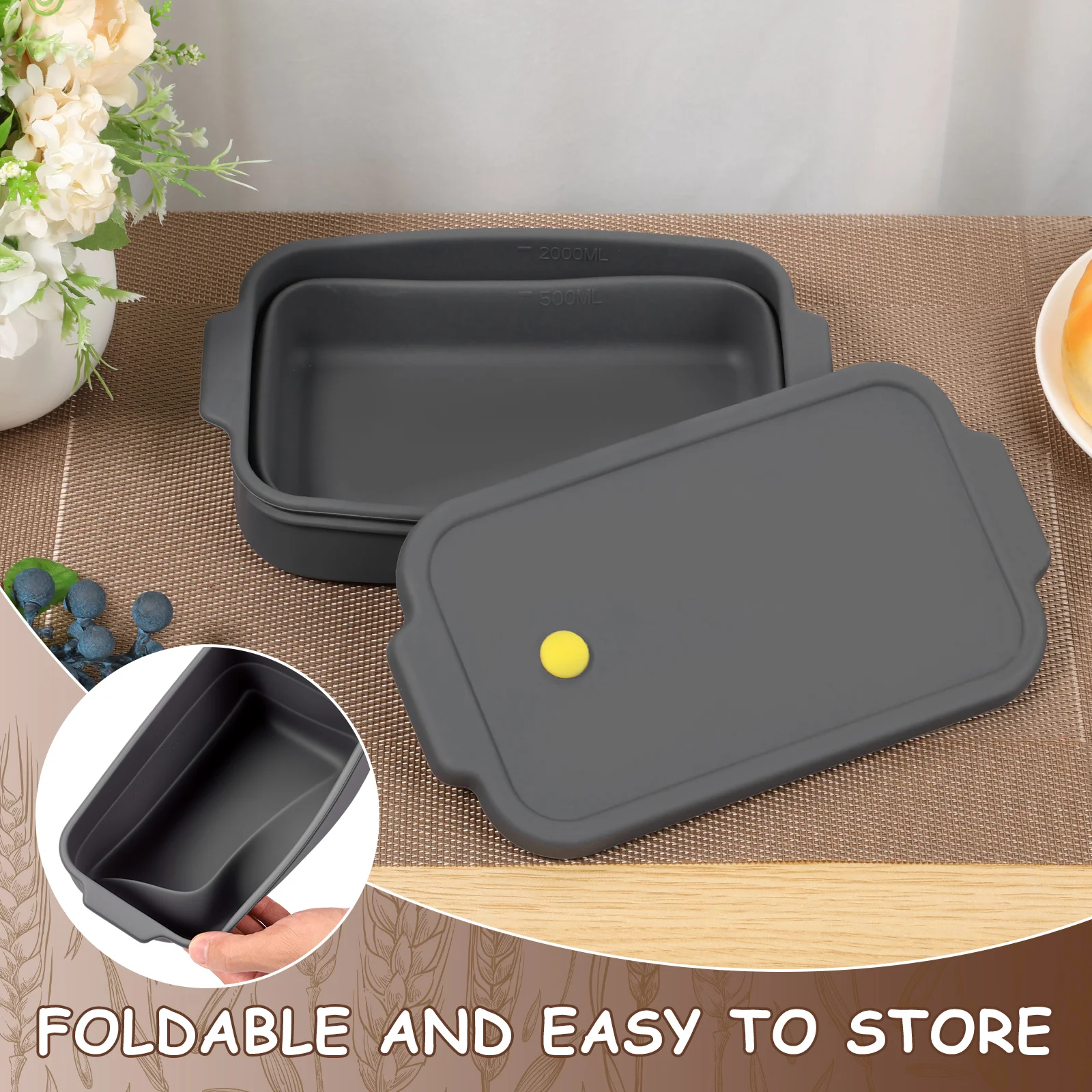 سيليكون رغيف الخبز عموم طوي الخبز الخبز عموم متعددة الأغراض غير لاصقة سيليكون قالب الخبز للكعك محلية الصنع رغيف اللحم #3