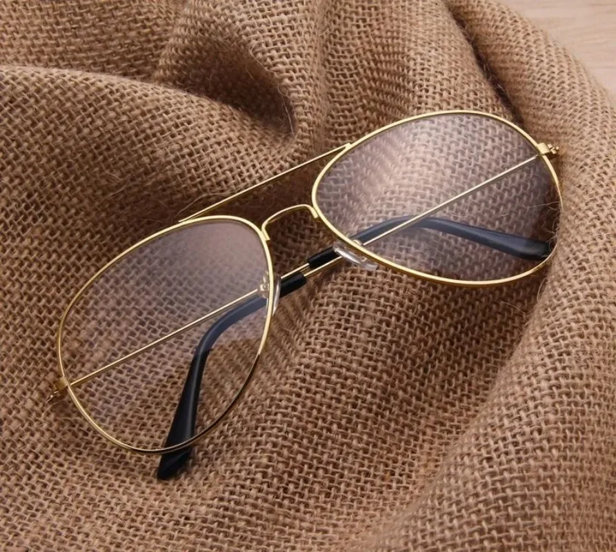 Aviation Gold Frame Sunglasses Male Classic Eyeglasses Transparent Clear Lens Optical Woman Man Glasses Pilot Style image 6