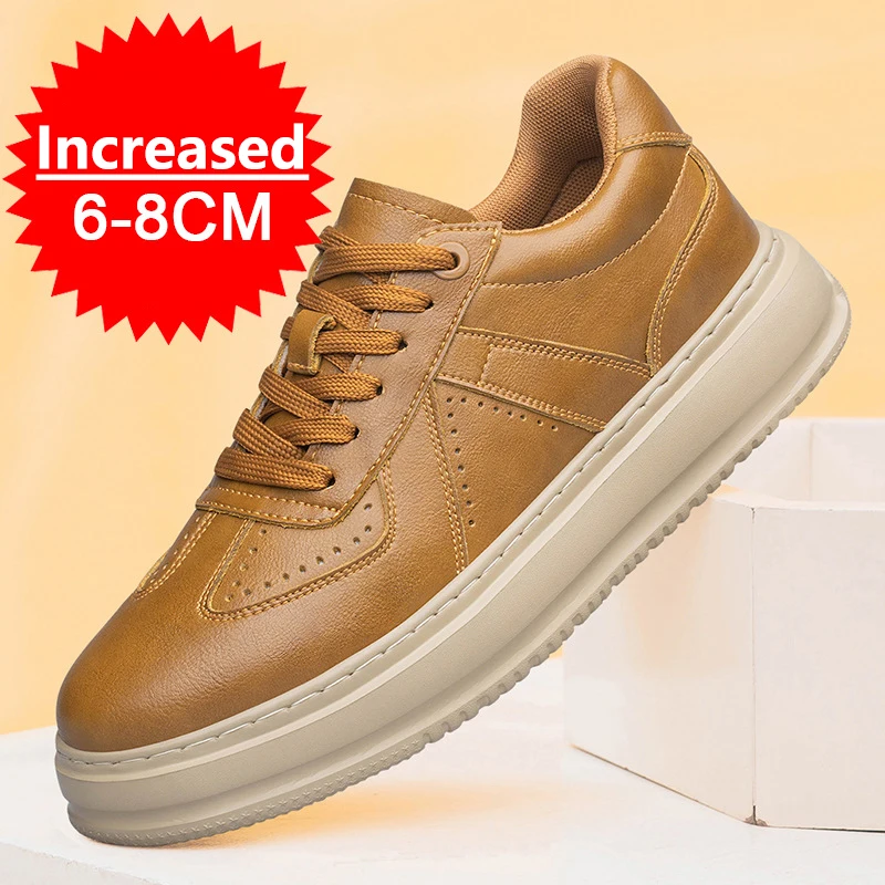 

Осенние кроссовки с подъемом, мужская обувь с подъемником, увеличивающая рост, мужские стельки, спортивная обувь на скрытом каблуке 8 см, увеличивающая рост