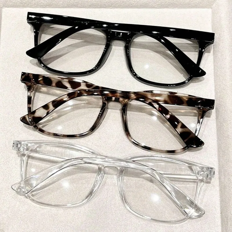 مجموعة مكونة من 3 قطع من النظارات البسيطة والعصرية المضادة للضوء الأزرق، بسيطة وعصرية