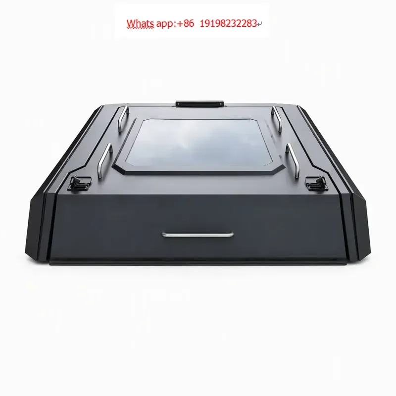Aluminum Slanted Cover Pickup Truck Canopy Hardtop Bed Topper Roll-Up Waterproof Locking Features for F150 4x4 Utility Road