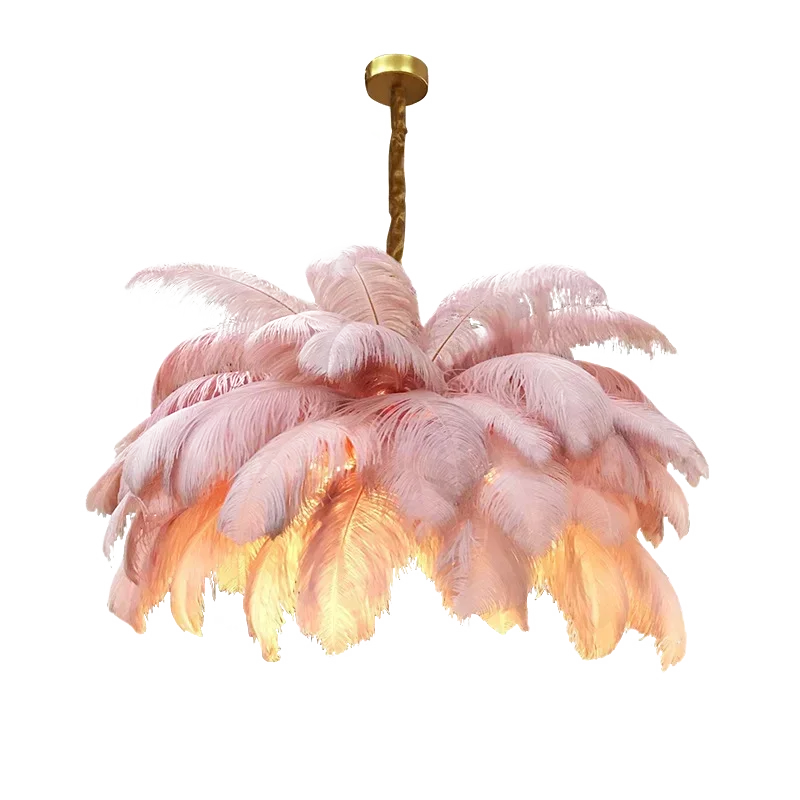 Feather Kroonluchter Plafondlamp LED Hanglamp Nordic Home Decor Glans Moderne Kroonluchter Hanglamp voor Woonkamer