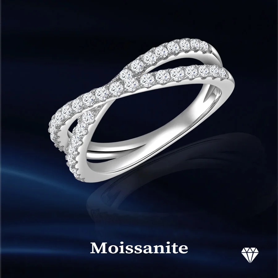 Moissanite Ring Cross Rings 925 Sterling Silver Rings  Fine jewelry Rings for Wedding