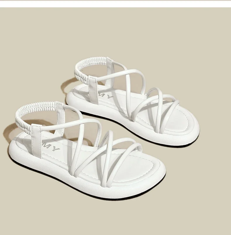 Thick Sole Sandals Women 2024 New Summer Soft Sole Elevated Casual Roman Sandals Small Womens Shoes  Sandalias Mujer  Sandal