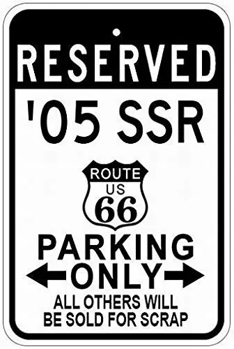 علامات Fsdva المعدنية 2005 05 Chevy SSR Route 66 Tin Parking Sign - #1