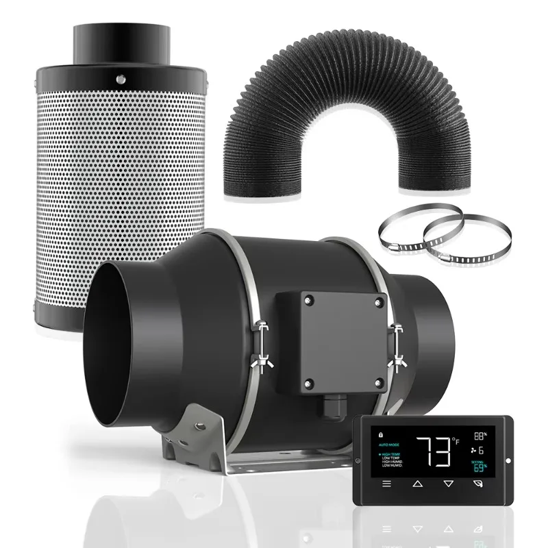 

Комплект воздушных фильтров 4, 6, 8 дюймов, интеллектуальный вентилятор для вентиляции и охлаждения, система вентиляции для выращивания растений в помещении.