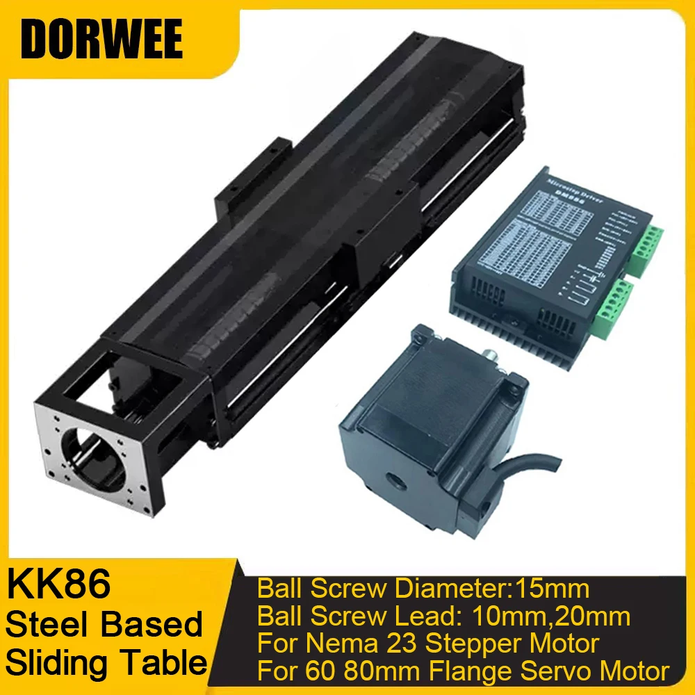 KK86 Steel based Single Axis Robot Linear Rail Stage Steel Sliding Table for Semiconductor Medical  XYZ Axis Repeatability ±0.01
