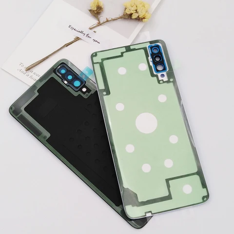 Крышка батарейного отсека для Samsung A70, задняя крышка, задняя крышка корпуса, сменные детали для Galaxy A705 SM-A705FN/DS с объективом камеры